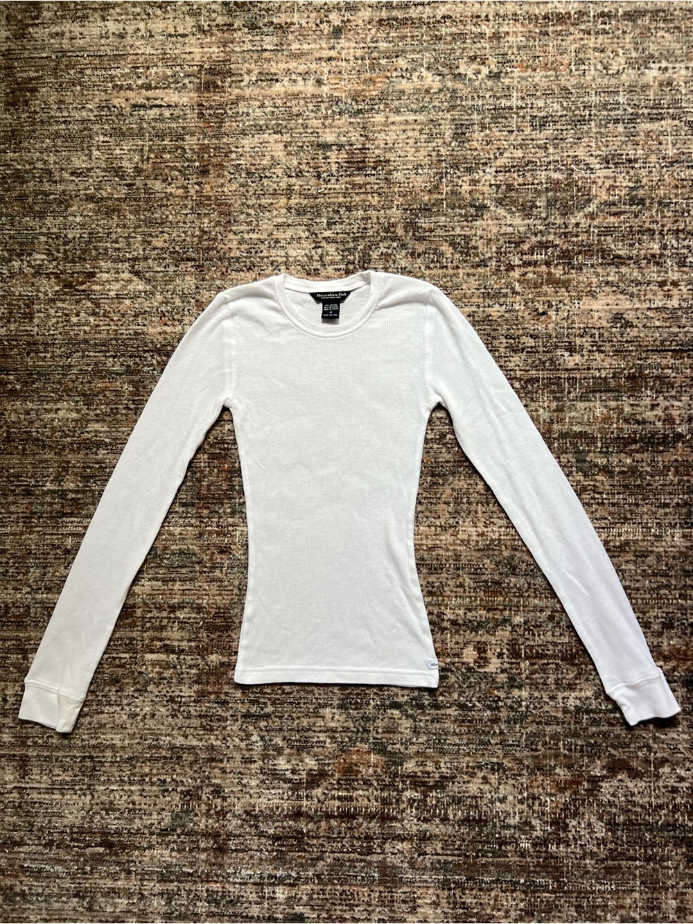 Vintage Abercrombie & Fitch Ribbed Long Sleeve T-Shirt White Size XS